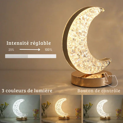 Lampe de chevet LED Lune - Éclat Nocturne