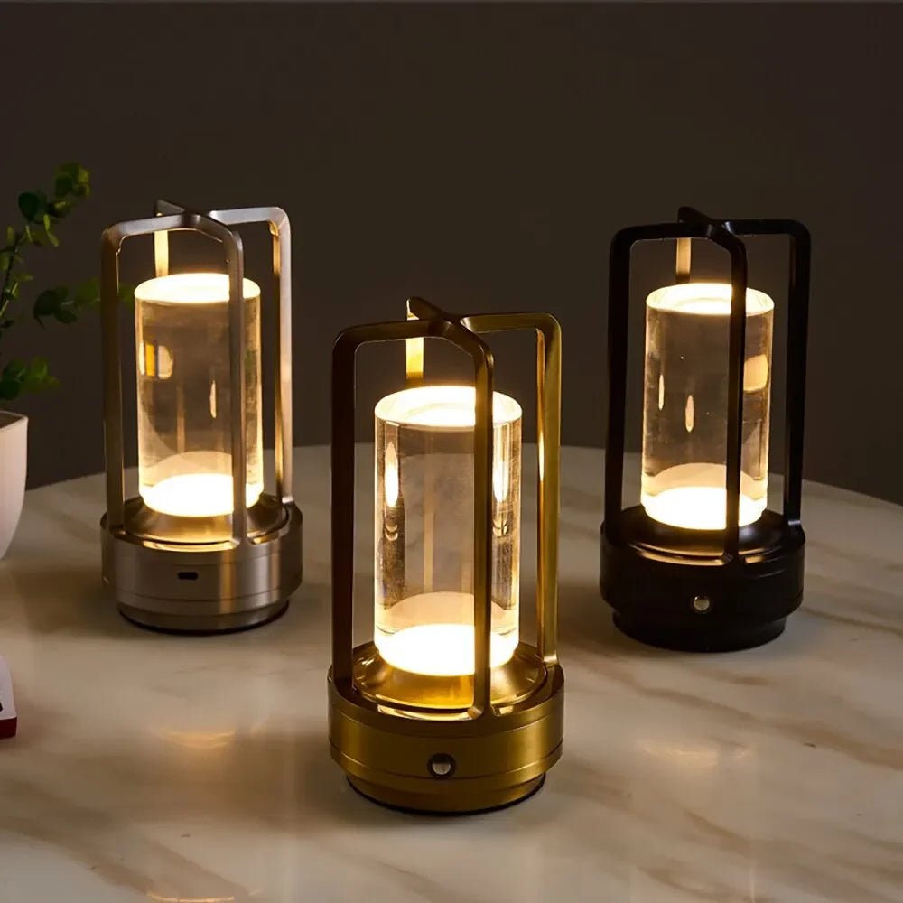 Lampe de chevet LED style Lanterne vintage - Éclat Nocturne