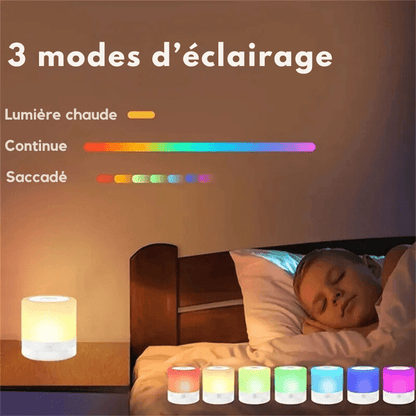 Lampe de chevet mini avec socle en bois - Éclat Nocturne