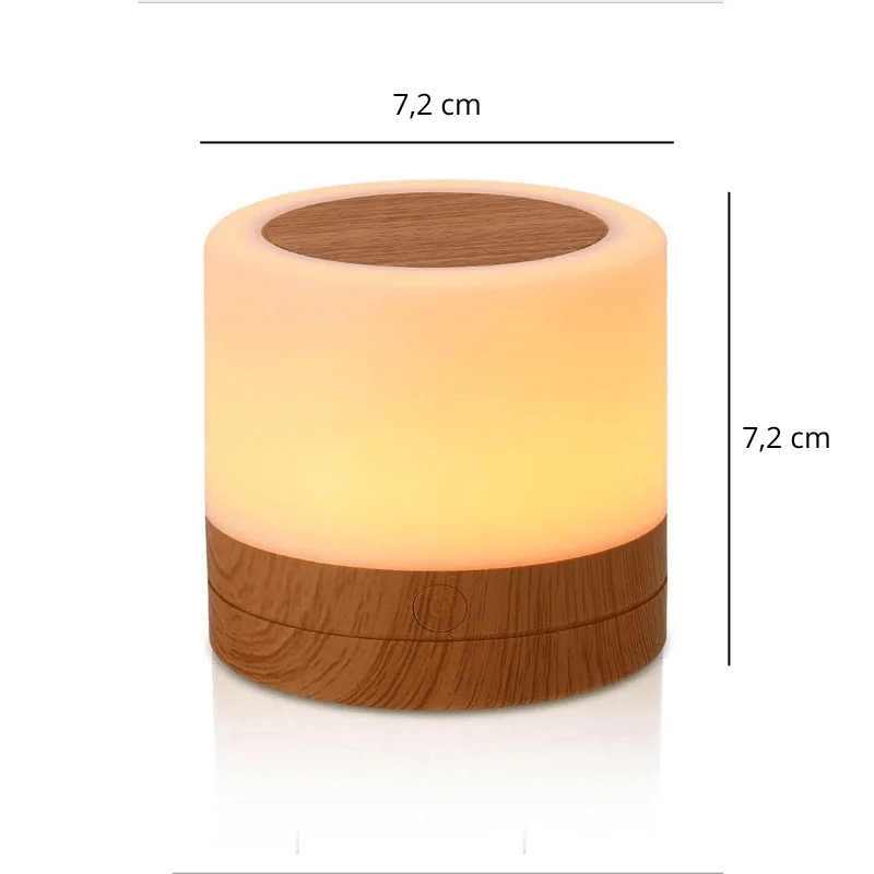 Lampe de chevet mini avec socle en bois - Éclat Nocturne