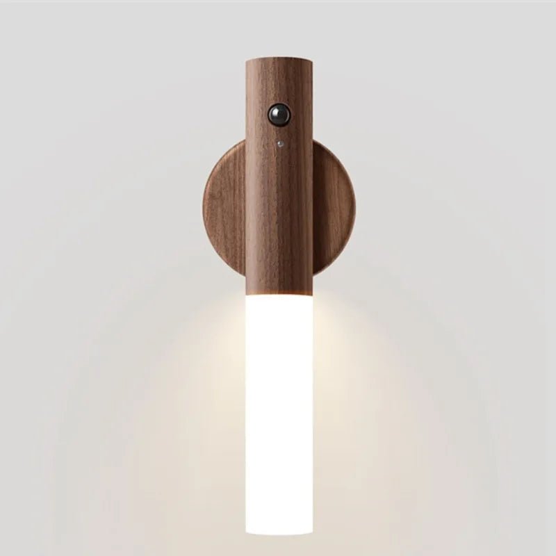 Lampe de chevet Murale Cylindre en Bois - Éclat Nocturne