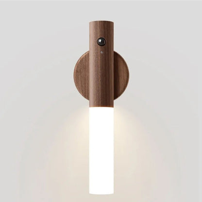Lampe de chevet Murale Cylindre en Bois - Éclat Nocturne