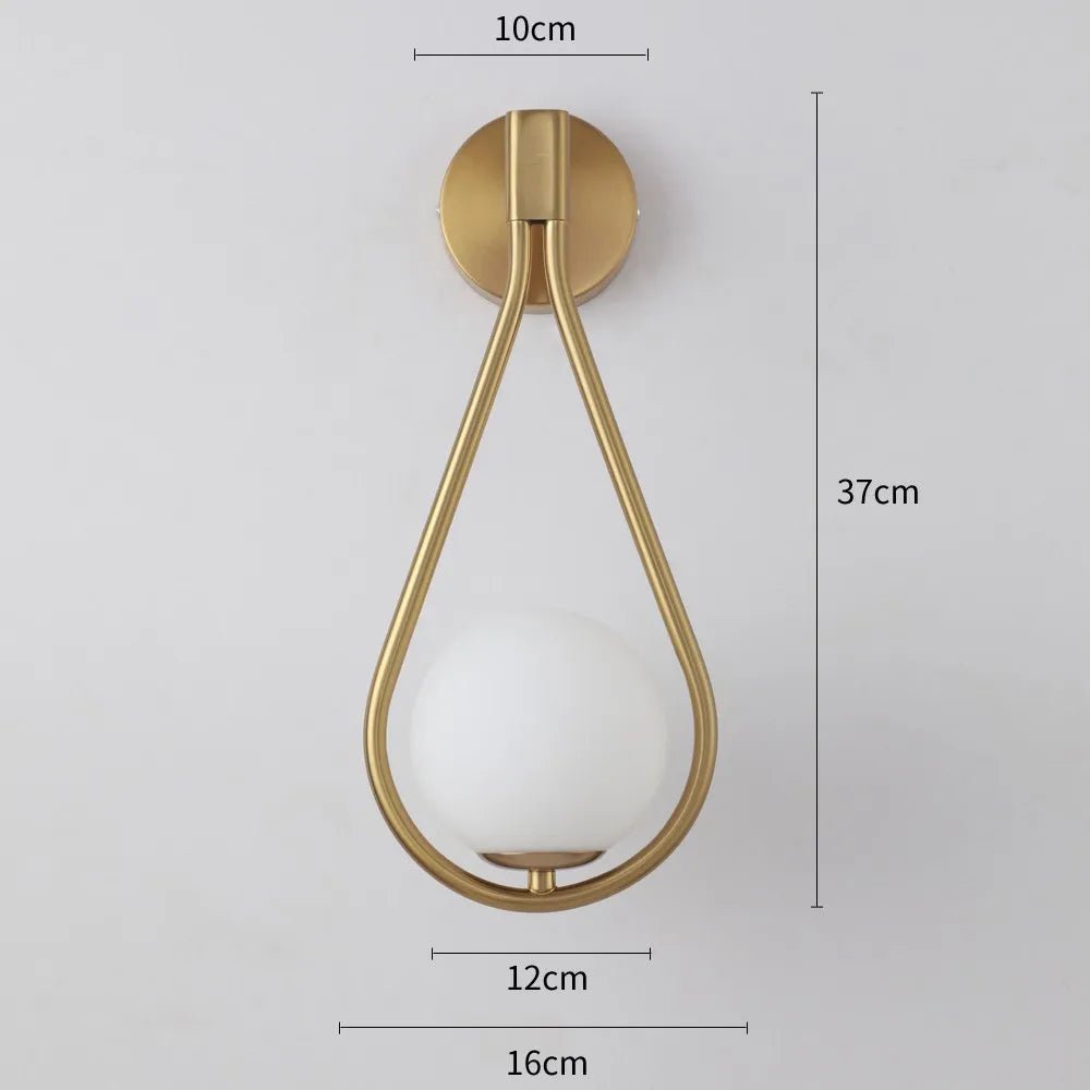 Lampe de chevet Murale Design en Métal et Globe en Verre - Éclat Nocturne