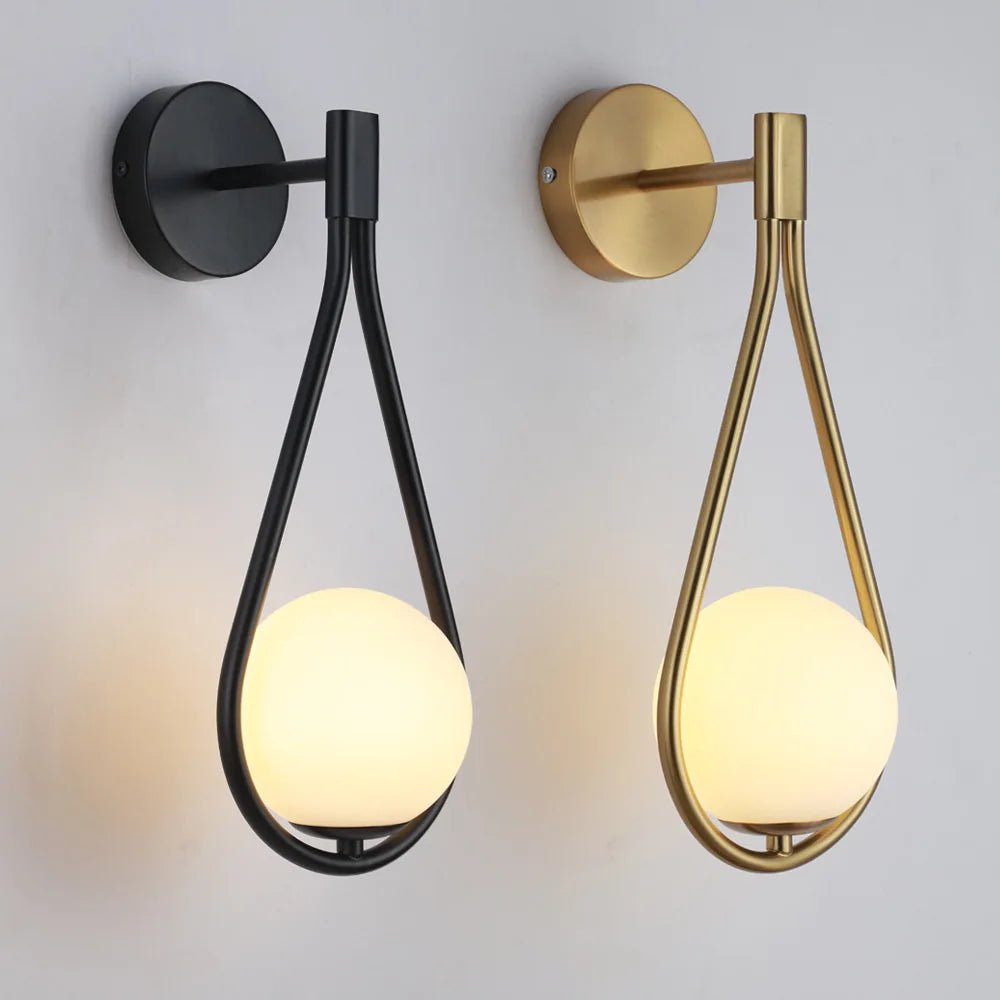 Lampe de chevet Murale Design en Métal et Globe en Verre - Éclat Nocturne