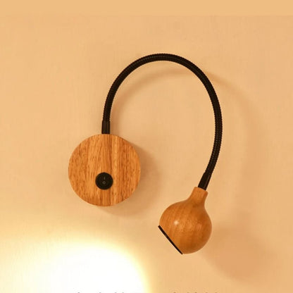 Lampe de chevet Murale Flexible en Bois Naturel - Éclat Nocturne