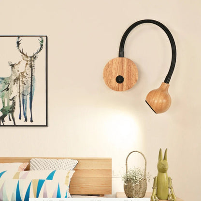 Lampe de chevet Murale Flexible en Bois Naturel - Éclat Nocturne