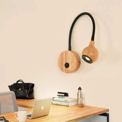 Lampe de chevet Murale Flexible en Bois Naturel - Éclat Nocturne