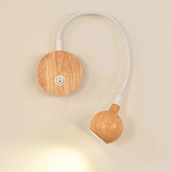 Lampe de chevet Murale Flexible en Bois Naturel - Éclat Nocturne