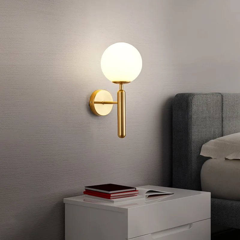 Lampe de chevet Murale Globe en Laiton Élégant - Éclat Nocturne