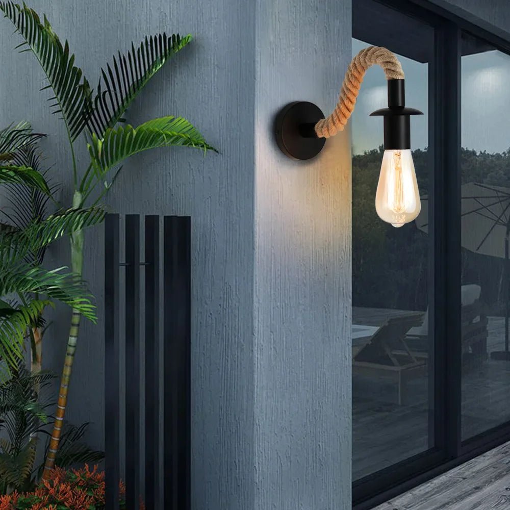Lampe de Chevet Murale Industrielle Corde - Éclat Nocturne