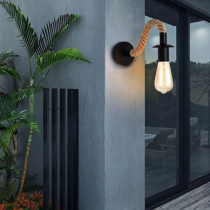 Lampe de Chevet Murale Industrielle Corde - Éclat Nocturne