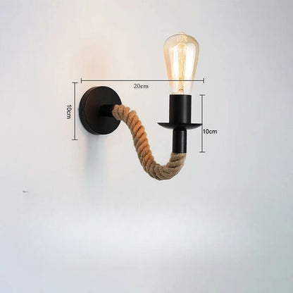 Lampe de Chevet Murale Industrielle Corde - Éclat Nocturne