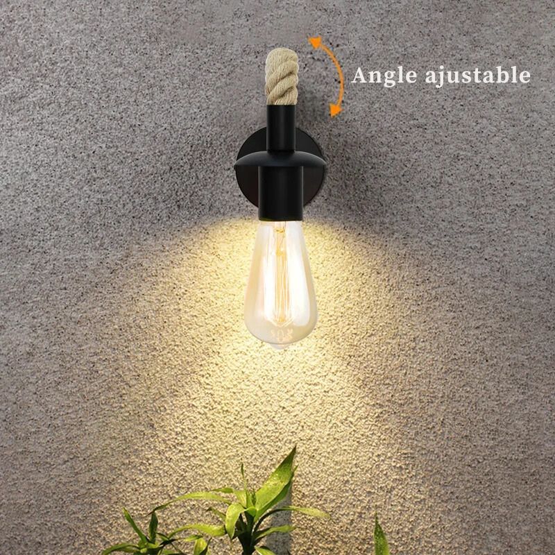 Lampe de Chevet Murale Industrielle Corde - Éclat Nocturne