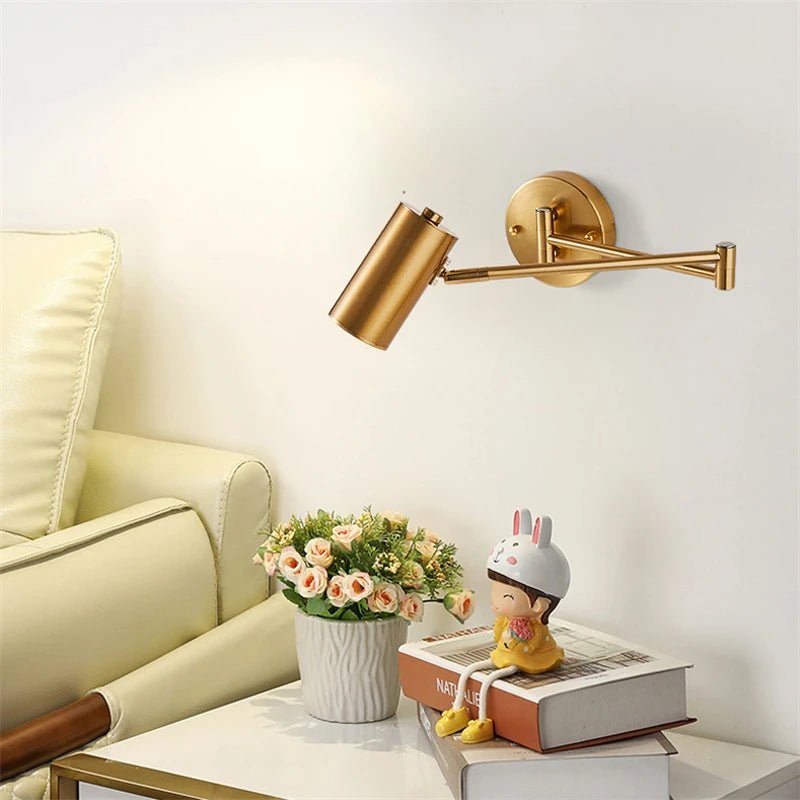 Lampe de Chevet Murale Laiton avec Bras Articulé - Éclat Nocturne