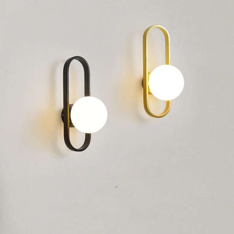 Lampe de chevet Murale Ovale et Globe Lumineux - Éclat Nocturne