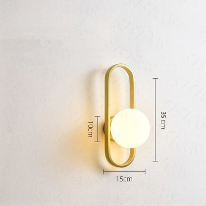 Lampe de chevet Murale Ovale et Globe Lumineux - Éclat Nocturne