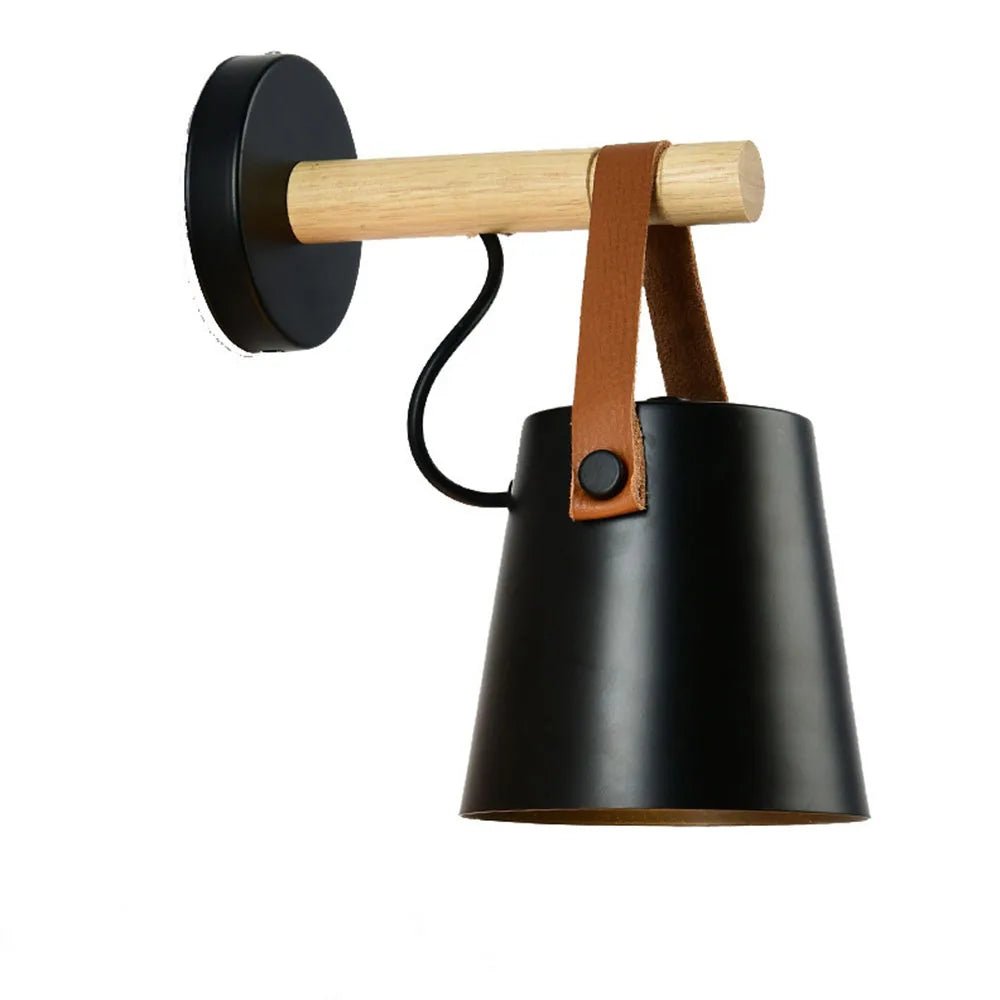 Lampe de Chevet Murale Scandinave Sangle en Cuir - Éclat Nocturne