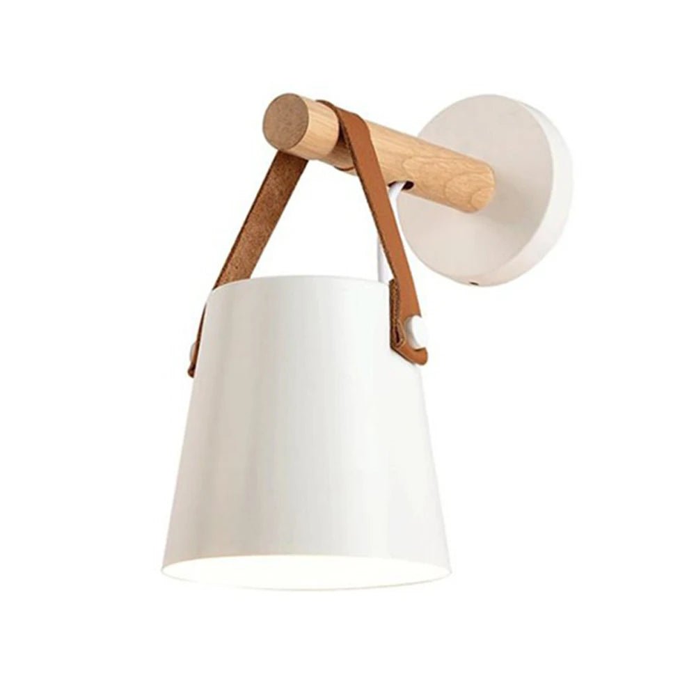 Lampe de Chevet Murale Scandinave Sangle en Cuir - Éclat Nocturne