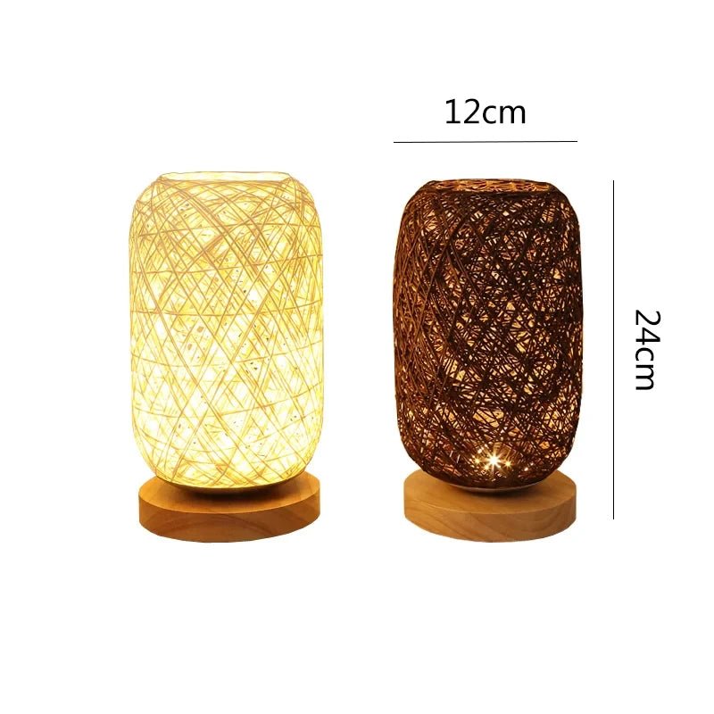 Lampe de chevet Originale Artisanale Tissée - Éclat Nocturne