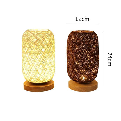 Lampe de chevet Originale Artisanale Tissée - Éclat Nocturne