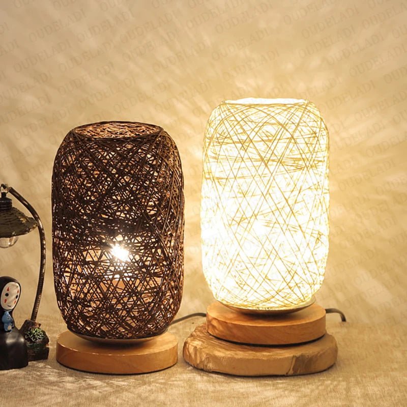 Lampe de chevet Originale Artisanale Tissée - Éclat Nocturne