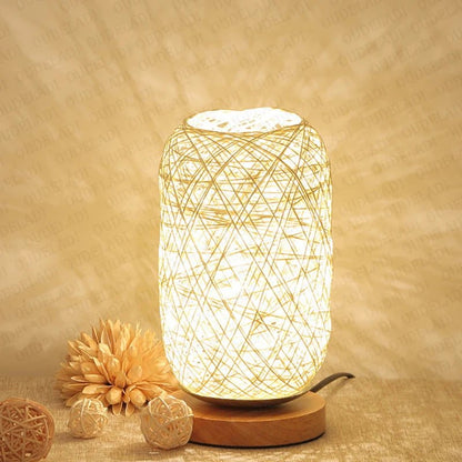 Lampe de chevet Originale Artisanale Tissée - Éclat Nocturne