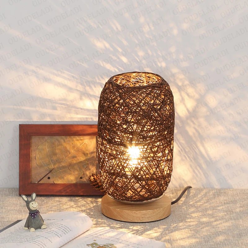 Lampe de chevet Originale Artisanale Tissée - Éclat Nocturne
