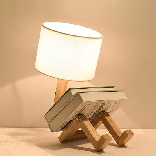 Lampe de chevet Originale Lecteur Bois - Éclat Nocturne