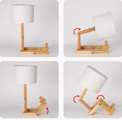 Lampe de chevet Originale Lecteur Bois - Éclat Nocturne