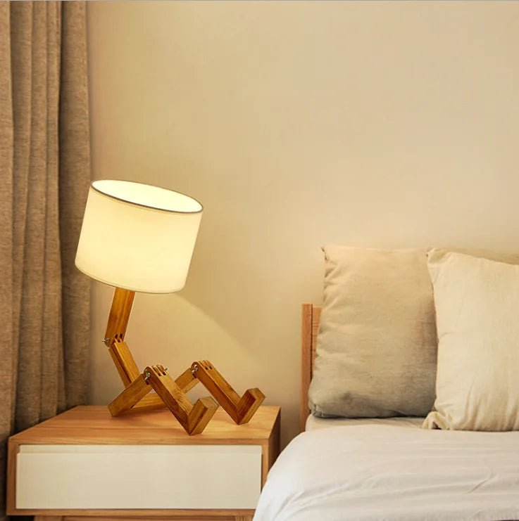 Lampe de chevet Originale Lecteur Bois - Éclat Nocturne