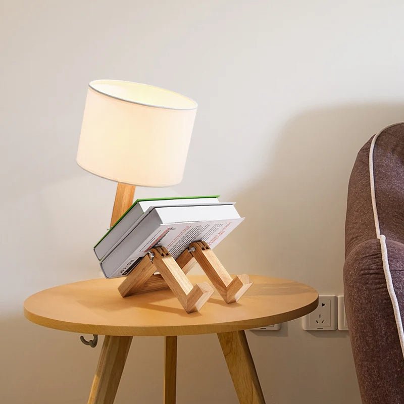 Lampe de chevet Originale Lecteur Bois - Éclat Nocturne