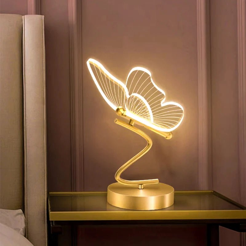 Lampe de chevet Originale Papillon Doré - Éclat Nocturne