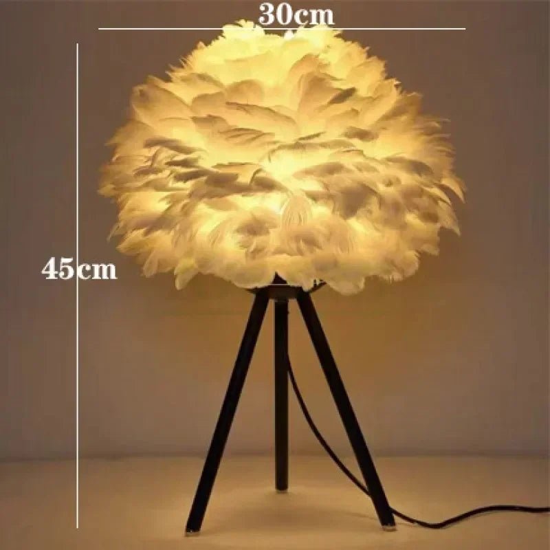 Lampe de chevet Originale Plumes Féeriques - Éclat Nocturne
