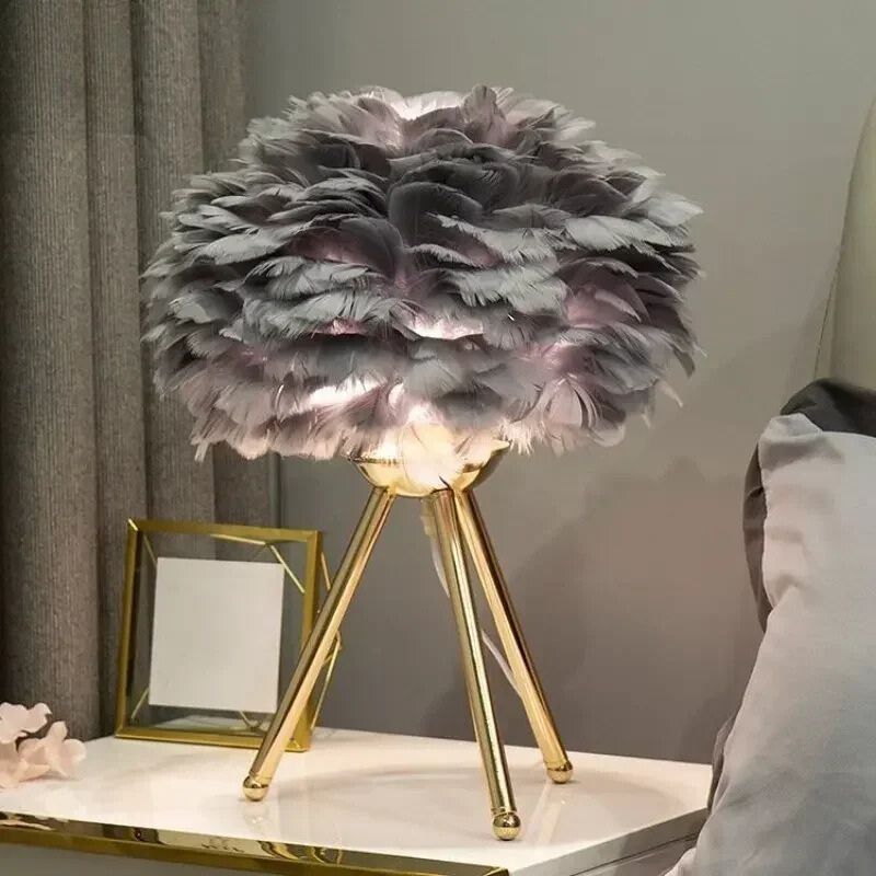 Lampe de chevet Originale Plumes Féeriques - Éclat Nocturne