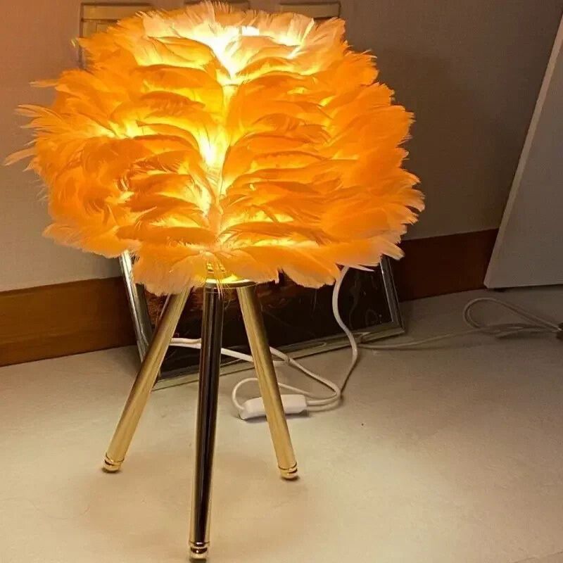 Lampe de chevet Originale Plumes Féeriques - Éclat Nocturne