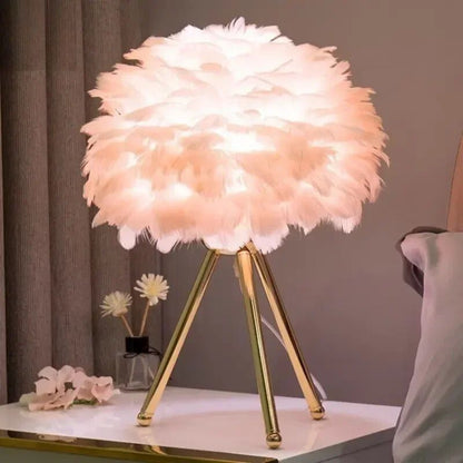 Lampe de chevet Originale Plumes Féeriques - Éclat Nocturne