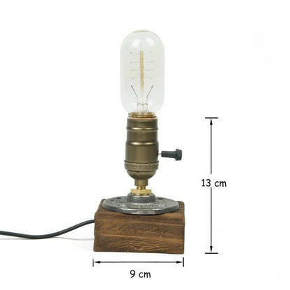 Lampe de chevet Originale Vintage en Bois et Métal - Éclat Nocturne