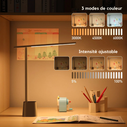 Lampe de chevet minimaliste grise avec tête pivotante orientable