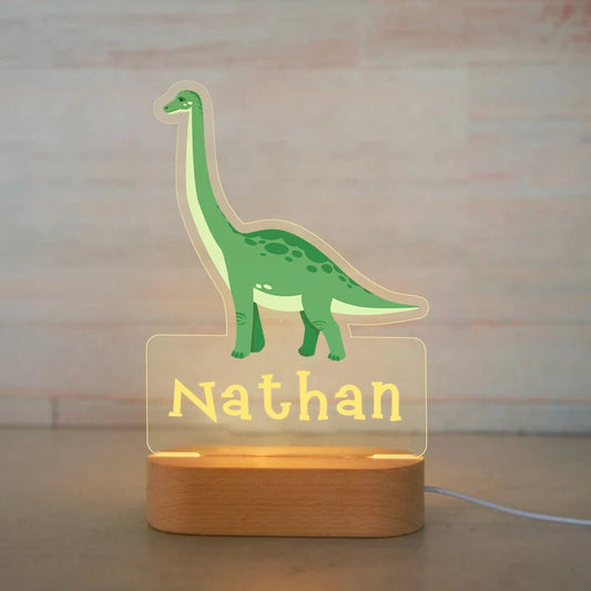 Veilleuse enfant personnalisée - Brachiosaure - Éclat Nocturne