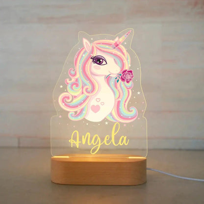 Veilleuse enfant personnalisée - Licorne Rose - Éclat Nocturne