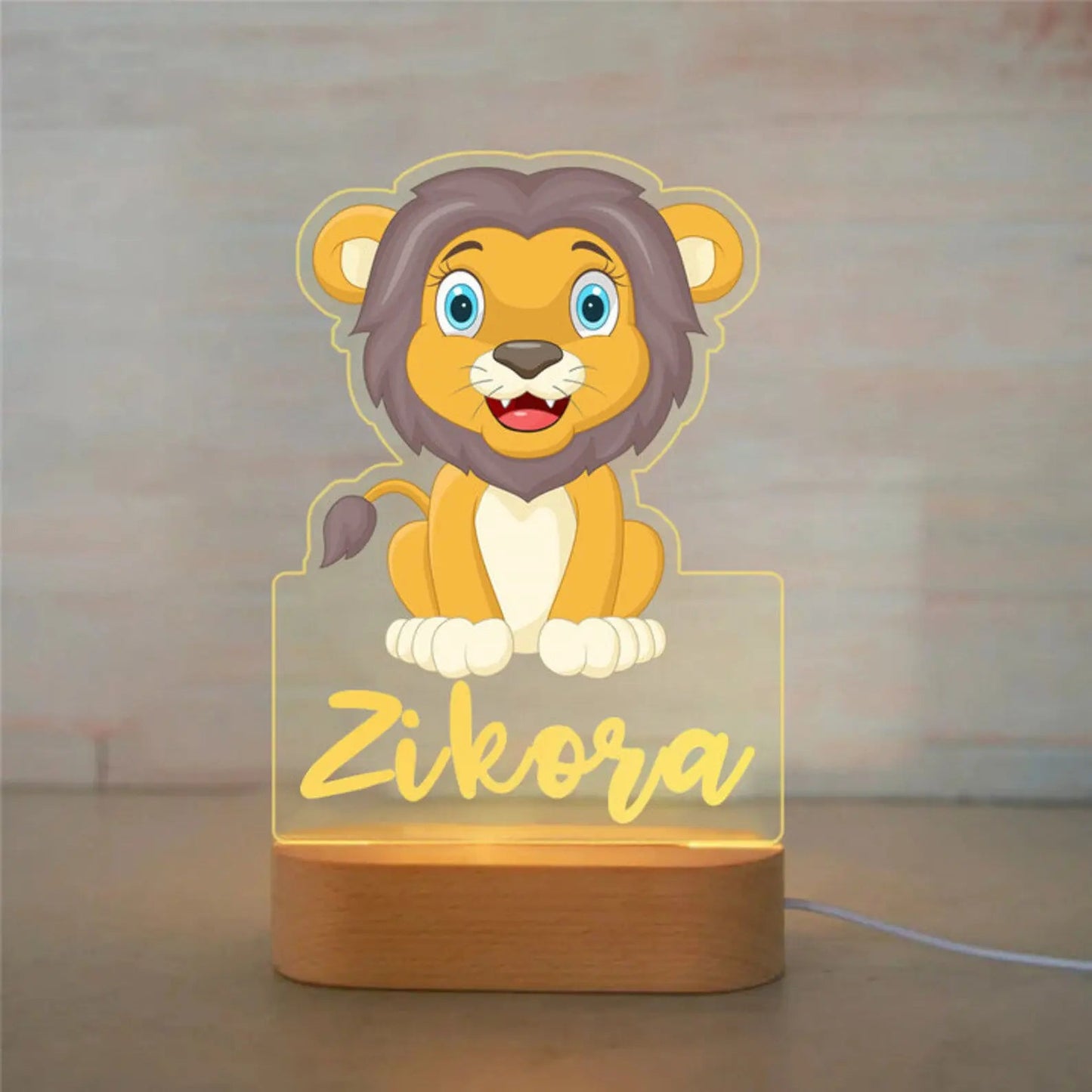 Veilleuse enfant personnalisée - Lion - Éclat Nocturne