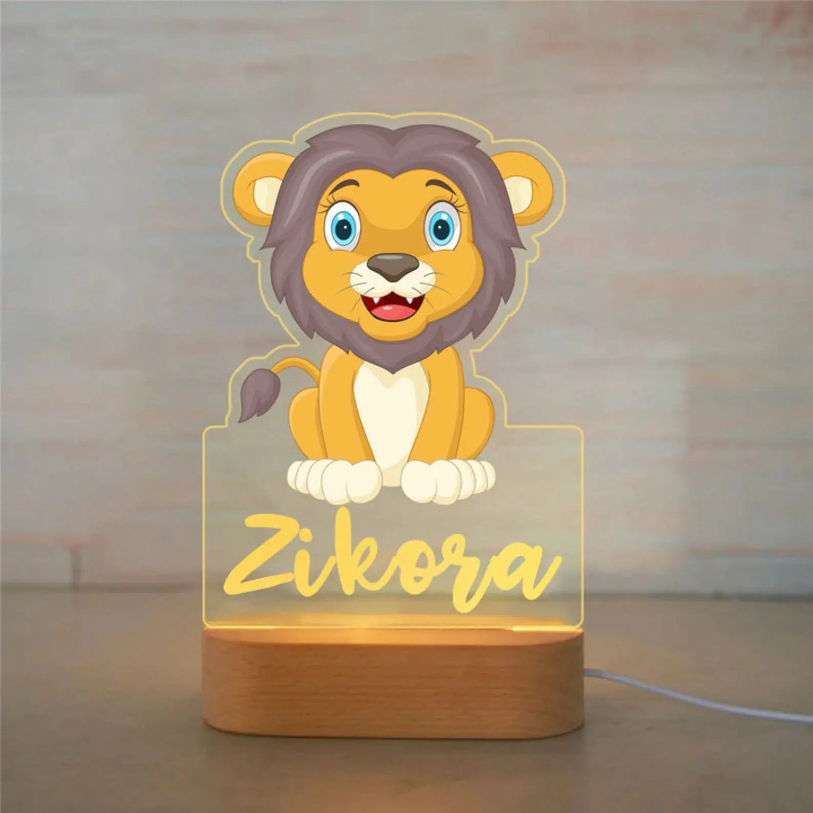 Veilleuse enfant personnalisée - Lion - Éclat Nocturne