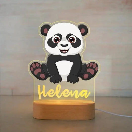 Veilleuse enfant personnalisée - Panda - Éclat Nocturne